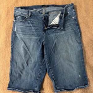 Women’s Lucky Brand Distressed Denim “Ginger Bermuda” Shorts, 18W